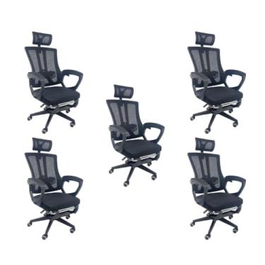 Imagem de Oficial Webshop - Kit 5 Cadeiras de Escritório Presidente Executiva Oficial Paris Preto