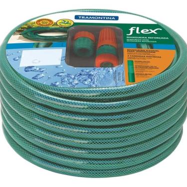 Imagem de Mangueira Flex Em Pvc Verde Para Jardim Com 30 Metros E Com E