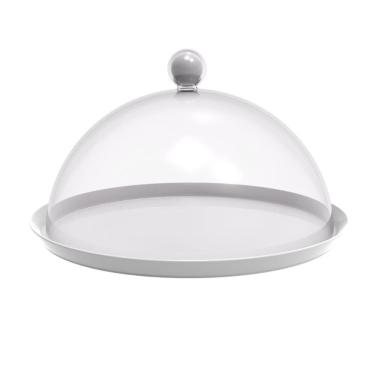 Imagem de Porta Bolo Bubble Crippa 25 Cm De Diametro Com Base Resistente E Cúpula Transparente -Branca