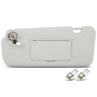 Imagem de Viseira de sol cinza do lado esquerdo do motorista com teto solar para 2009-2014 para Nissan para Murano, conjunto de substituição 96401-1AA1B (com espelho)