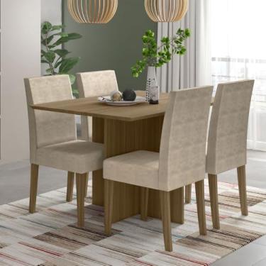 Imagem de Poliman Móveis - Conjunto Sala de Jantar Retangular Mesa Helo 120cm e 04 Cadeiras Josi Poliman Móveis