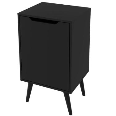 Imagem de Armário Gabinete para Banheiro 45cm Sem Cuba Preto com Porta BN3641 Tecnomobili Pés Palito Retrô
