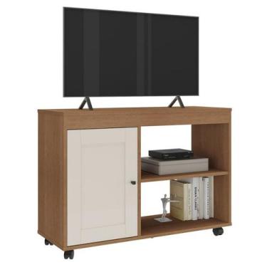 Imagem de Rack Para TV 42 Pol 1P 91 cm Com Rodízios Cinamomo Off White ARLY - Mi