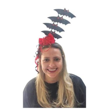 Imagem de Tiara Arco Halloween Morcego Luxo Eva Com Glitter Arquinho Brilho Para