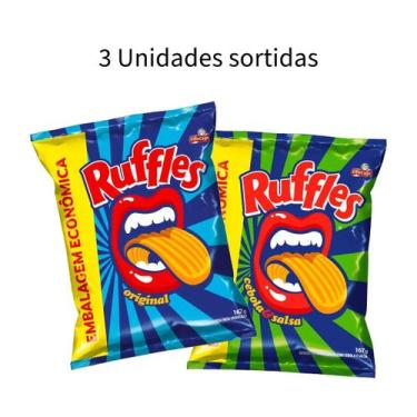 Imagem de Kit 3 Salgadinho Ruffles 167g - Sabores - Elma Chips, 3x sortidos