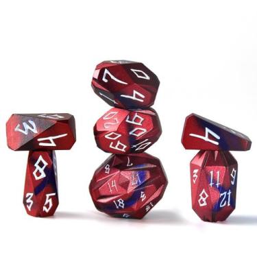 Imagem de Conjunto de dados FONVGOGO Metal D&D Dungeons Dragon com caixa de pape