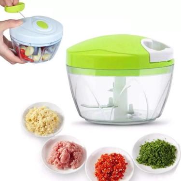 Imagem de Mini Triturador Temperos Manual 3 Lamina Inox p/ Alho Cebola - Yeet
