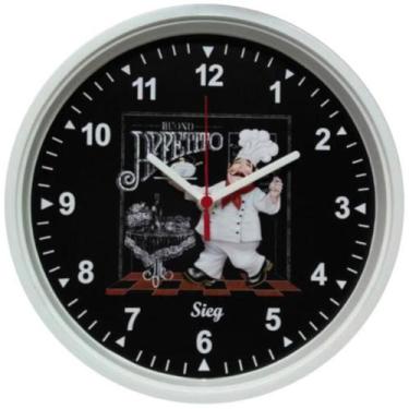 Imagem de Relógio Redondo Branco 28cm Cozinheiro - 2805-00 - SIEG