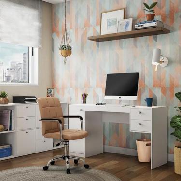 Imagem de Cadeira de Escritório Secretária Giratória Lewis Marrom - Mobly