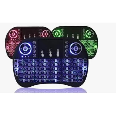 Imagem de Mini Teclado Wireless Sem Fio Led 2 Em 1 Wifi E Bluetooth TouchPad DPI ajustável Celular Pc Android Tv Smart Sensível Inteligente com Teclas Multimídia e Teclas de Controle de Jogos de PC