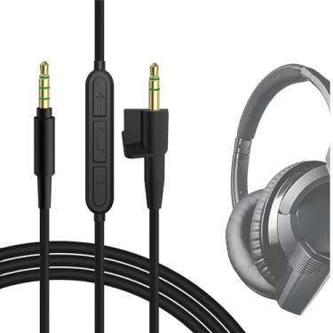 Imagem de Geekria Cabo de áudio com microfone compatível com fones de ouvido Bose AE2i, AE2w, AE2, cabo estéreo de substituição de 2,5 mm a 3,5 mm com microfone embutido e controle de volume (1,2 m)