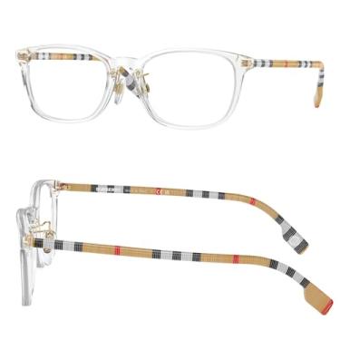 Imagem de BURBERRY BE2371D Óculos de acetato em formato retangular com kit de óculos de luxo eSHADES, Armação transparente | Lente transparente