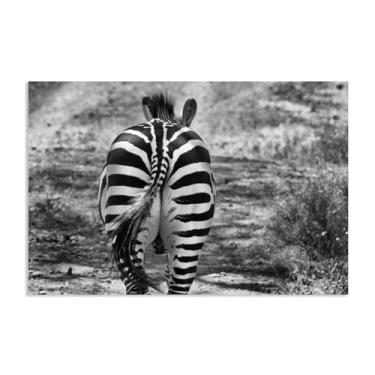 Imagem de SDYJ6GSW Imagens de animais preto e branco para decoração de parede rabo de zebra preto e branco animal impressão de cavalo imagem de tela arte de parede zebra decoração de parede para sala de estar