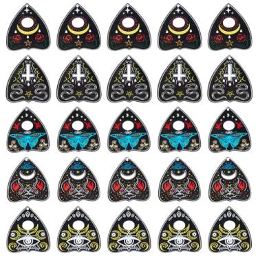 Imagem de SUNNYCLUE 1 caixa com 20 peças, 5 estilos, pingentes de tarô, oculto, a granel, acrílico, preto, mágico, olhos celestiais, borboleta, gato, gótico, pingentes góticos para fabricação de joias