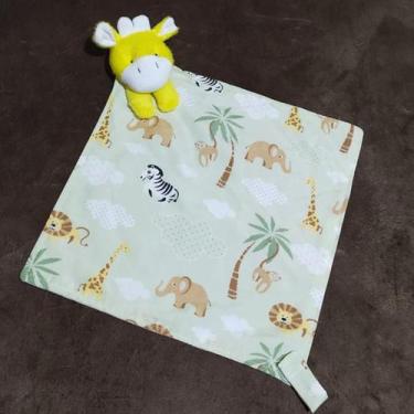 Imagem de Paninho Naninha de Boca Fraldinha com Bichinho e Porta Chupeta Bebê Pe