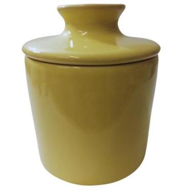 Imagem de Manteigueira Francesa Cerâmica, AMARELO BEBÊ