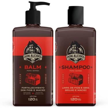 Imagem de Kit Balm + Shampoo Barba Negra Amadeirado Maciez e Hidratação 120g Don Alcides