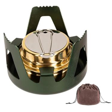 Imagem de Fogão a álcool, fogão portátil com suporte de alumínio e capa de extinção de incêndio, queimador de acampamento com bolsa de armazenamento para caminhadas ao ar livre, mochilão, piquenique # &&