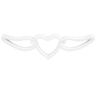 Imagem de Marhynchus Asas de Néon Em Forma de Coração Sign de Neon Exclusivo Design Duplo Casamento Cena de Confissão (Luz azul + luz vermelha)