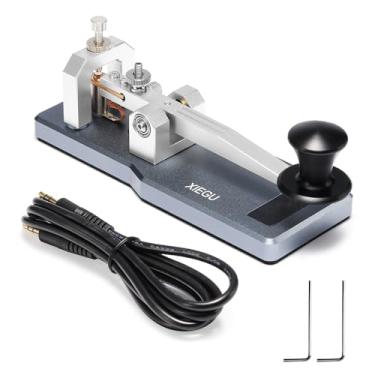 Imagem de XIEGU VK-5 Mini chave reta CW, chave telegráfica de código Morse portátil com base de alumínio CNC durável, contatos de cobre banhados a prata, conector de 3,5 mm, para transceptor HF G90/X6100/X6200