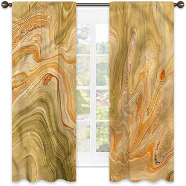 Imagem de Cortinas blecaute de mármore – Cortinas de quarto e sala de estar com isolamento térmico, economia de energia e redução de ruído, L 132 x C 150 cm