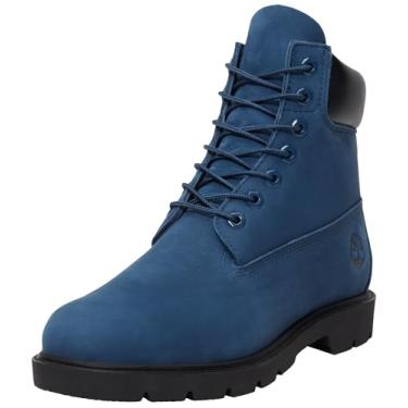 Imagem de Timberland Bota masculina básica impermeável de 15 cm com gola acolchoada, nobuck azul escuro, 42