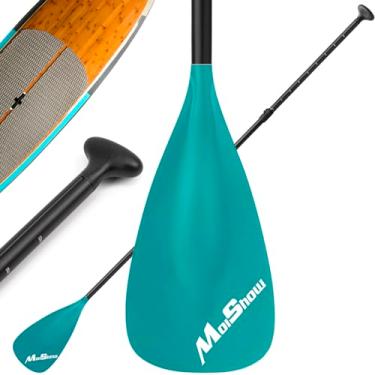 Imagem de MoiShow SUP Paddle – 3 peças ajustáveis para prancha de stand up paddle com design exclusivo de trava de liga flutuante para prancha de remo
