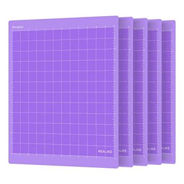 Imagem de REALIKE Tapete de corte StrongGrip para Cricut Explore One/Air/Air 2/Maker (30,5 x 30,5 cm), tapete de corte de críquete aderente roxo forte para Cricut