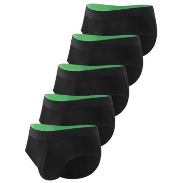 Imagem de TIICHOO Cueca masculina de algodão lavável à prova de vazamento para incontinência, pacote com 5, 5, preto, 3G