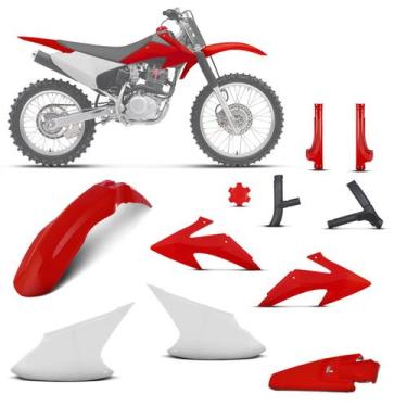 Imagem de Kit plástico crf 230f 2008 à 2014 lateral branca 4 itens (kit plástico
