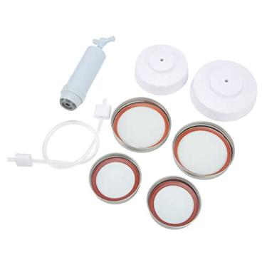 Imagem de Zerodis Mason Jar A Vácuo Selador Manual Portátil Kit Resistente A Manchas para Armazenamento de Alimentos BPA Acessórios de Silicone de Cozinha Grátis