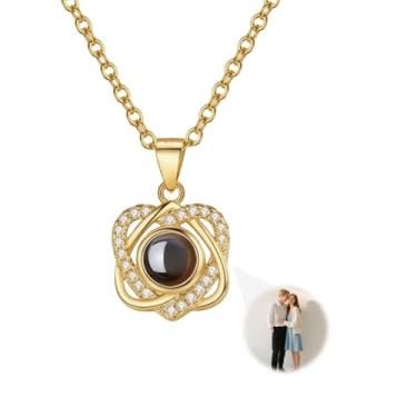 Imagem de Colar com foto personalizada com imagem dentro, colar de pingente de coração personalizado, colar de projeção de imagem para mãe, esposa, casais, dia dos namorados, dia das mães, presente memorial de