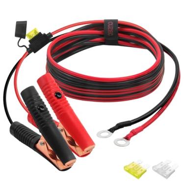 Imagem de CUZEC Terminal de ilhós de cabo de extensão 14 AWG de 1,6 m com grampo de bateria 12V/24V Clip-On para inversor de alta potência e mais