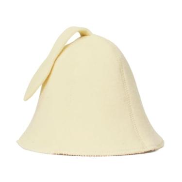 Imagem de SAUNA GURU Chapéu de sauna branco - Chapéus de feltro de lã 100% orgânica para banya russa - Proteja sua cabeça do calor - Guia eBook de sauna em inglês incluído
