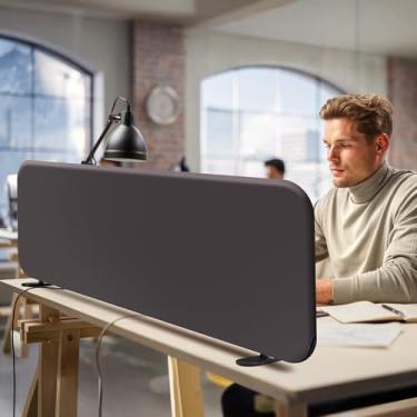 Imagem de DECOLAB Divisor de mesa, painéis de privacidade de mesa portáteis para estudo, escritório em casa, local de trabalho, estudantes, suporte livre, antiarranhões, 122 x 45 cm, ferro de passar