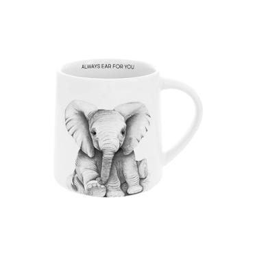Imagem de Pavilion Gift Company - Ear For You - Elefante - Caneca de café de 500 ml, xícara de chá, zoológico, vida selvagem
