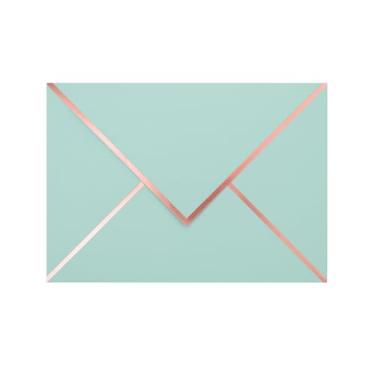 Imagem de Envelopes A7 - Envelopes A7 de luxo com borda em V para cartões de 12,7 x 17,8 cm - para casamento, convites, chá de bebê, formatura, aniversário, chá de panela - 13,3 cm x 18,4 cm (azul espuma do mar