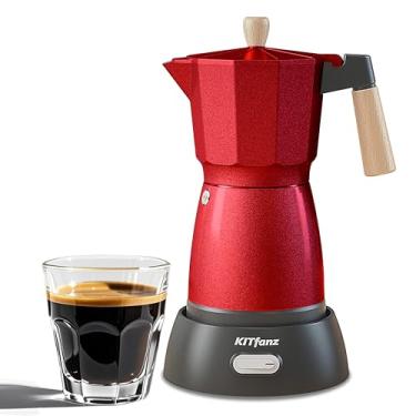 Imagem de KITfanz Cafeteira Elétrica Para Café Expresso, Cafeteira Italiana, Cafeteira Italiana Elétrica, Cafeteira Cubana, Cafeteiras Elétricas Portáteis Para Café Expresso Com Base Removível Para 3 Ou 6 Xí