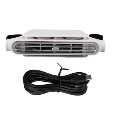 Imagem de POCREATION Ventilador de Assento Traseiro para Carro Sem Lâmina Com Bateria de 3000mAh, Ventilador de Resfriamento de Veículo Com 3 Velocidades Ajustáveis para Conforto Ao Dirigir. (Branco)