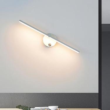 Imagem de Luzes de parede LED internas com interruptor liga/desliga arandelas de parede modernas 330° ajustáveis lâmpadas de parede giratórias luminárias lineares lâmpada de cabeceira quarto sala de estar