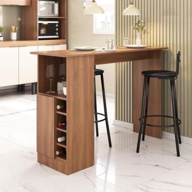 Imagem de Bancada para Cozinha com Adega 1 Porta com Prateleira - Móveis Menezes