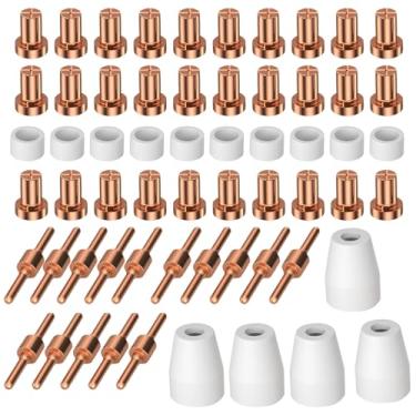 Imagem de Eagles PT-31 Bocal de corte de plasma de ar estendido consumíveis de eletrodo de corte por plasma para CUT-45 CUT-50 CT-312 MIG205MP com tocha de cortador de plasma PT-31 JG-40 LG-40 CUT-40 LGK-40