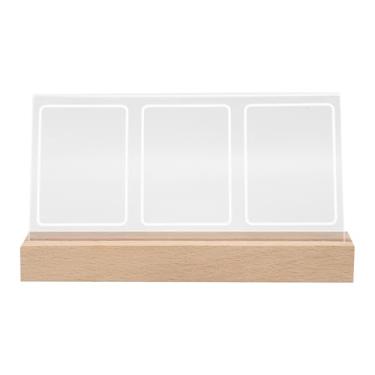 Imagem de Light Up 3in Mini Acrílico Photo Frame Instantâneo Picture Frame para Night Light Desktop Com Base de Madeira para 3in Foto, Clear Acrílico Night Light Desk Photo Frame Picture