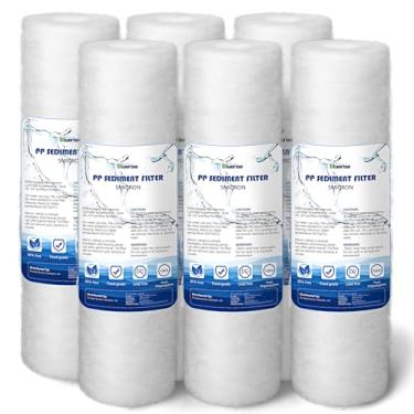 Imagem de BLUERISE Cartucho de substituição de filtro de água de 5 mícrons 25,4 cm x 6,3 cm filtro de água para toda a casa, filtro de sedimento Ro para qualquer unidade de osmose reversa de 25,4 cm - pacote