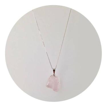 Imagem de Colar Quartzo Rosa Bruto Natural E autêntica - Ponte Vecchio
