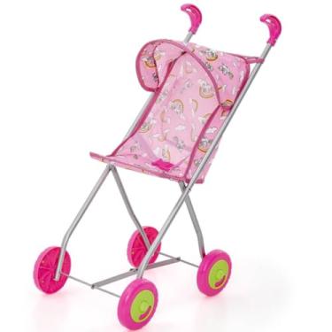 Imagem de Carrinho de Boneca Semi Luxo com Capota Leve, Resistente e Colorido