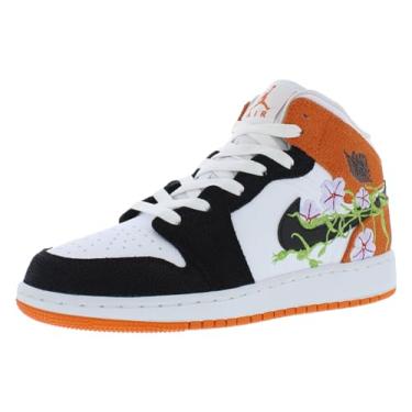 Imagem de Nike Tênis infantil Air Jordan 1 Mid, Branco/preto estrela do mar - branco, 17