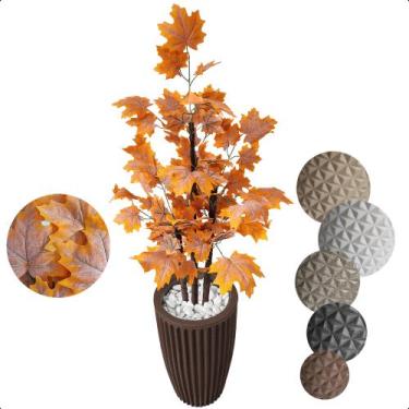 Imagem de Canadá Outono Planta Artificial com Vaso Decorativo - Flor de Mentirin