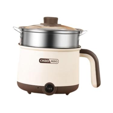 Imagem de Generic Panela elétrica multifuncional pequena antiaderente de 1,8 L, mini panela de macarrão instantâneo, para casa, dormitório, escritório, quente, com Vaporizador de aço