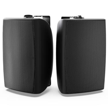 Imagem de Herdio Alto-falantes externos de 20 cm, 600 W, passivos, à prova d'água, com graves potentes, suporte de parede, sistema de som alto durável, adequado para pátio, jardim, varanda, quintal, home